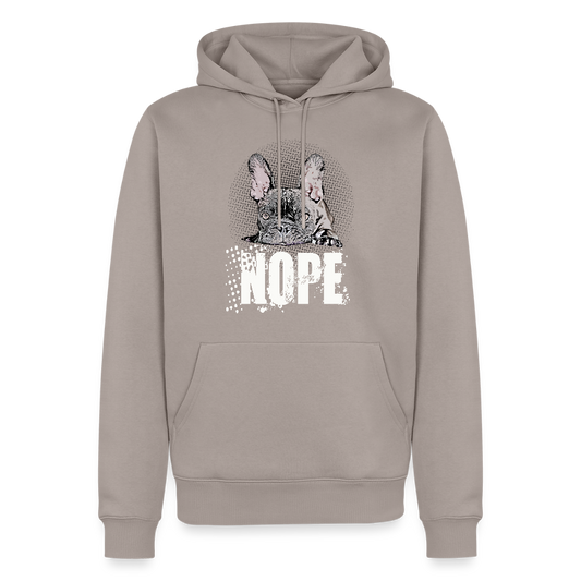 NOPE Hoodie 🐶 | Lustiger Hoodie für Hundeliebhaber*innen mit Frenchie-MotivMänner Premium Hoodie - Taupe