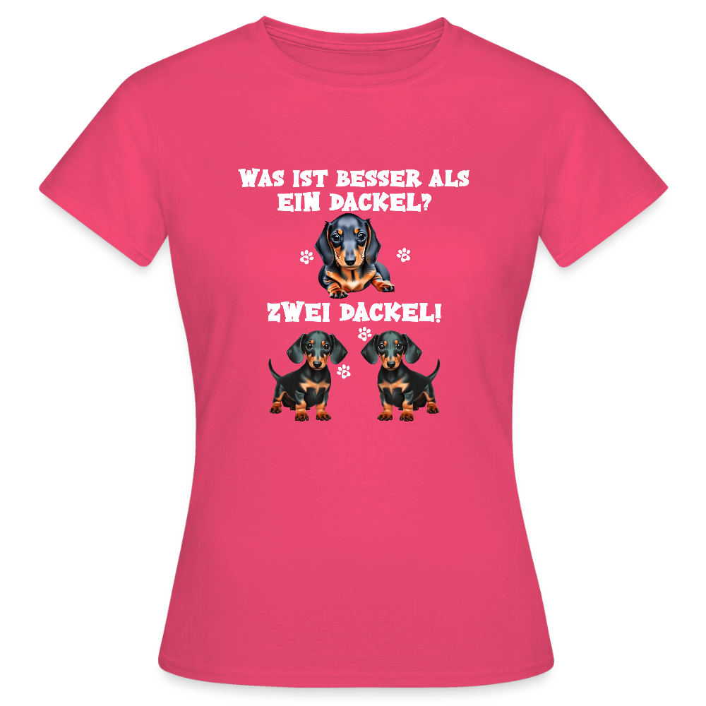 Was ist besser als ein Dackel? Zwei Dackel Frauen T-Shirt - Azalea