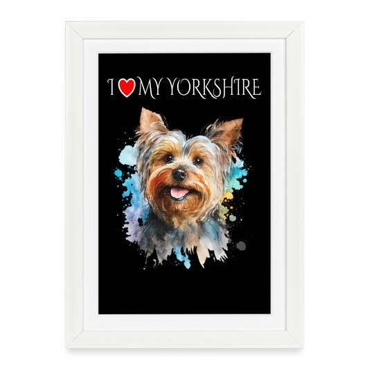 I love my Yorkshire Gerahmtes Poster (27 × 37 cm) - Weiß