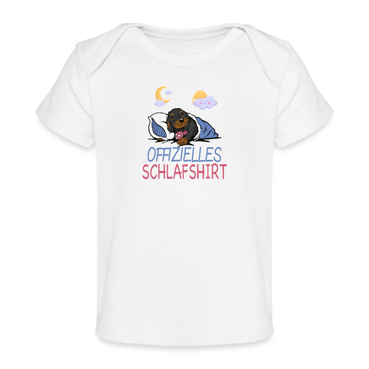 Offizielles Schlafshirt Rauhaardackel Baby Bio-T-Shirt - Weiß