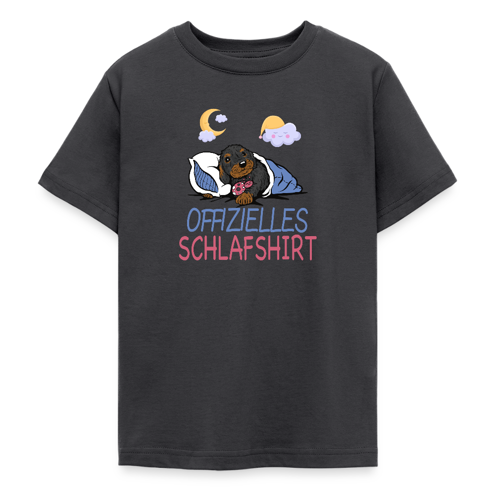 Offizielles Schlafshirt Rauhaardackel Teenager T-Shirt - Dunkelgrau