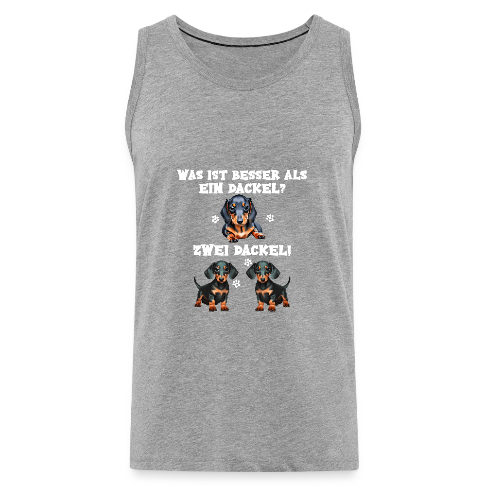 Was ist besser als ein Dackel? Zwei Dackel Männer Bio Tank Top - Grau meliert