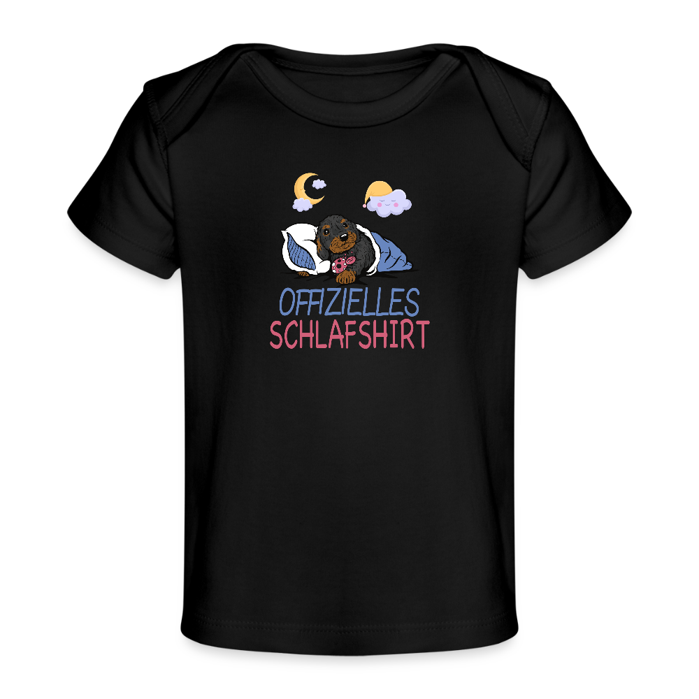 Offizielles Schlafshirt Rauhaardackel Baby Bio-T-Shirt - Schwarz