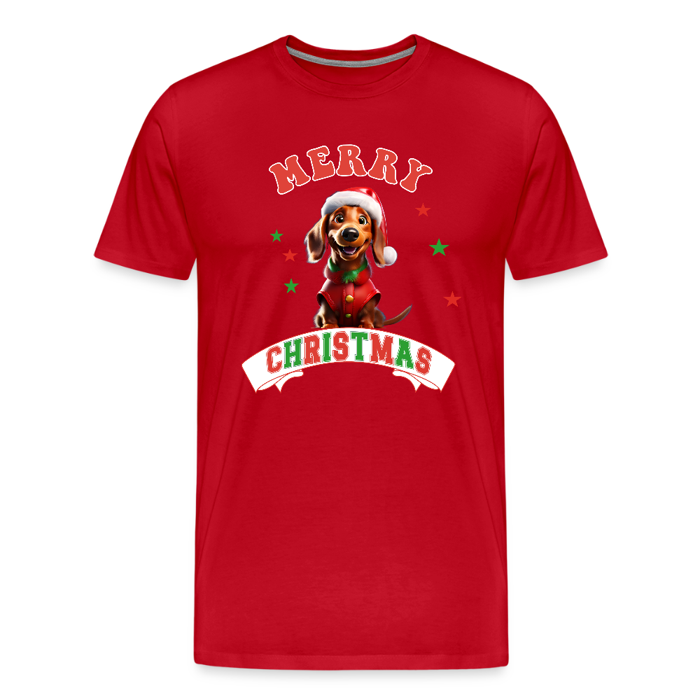 Merry Christmas – Dackel-Edition Männer Premium T-Shirt - Rot