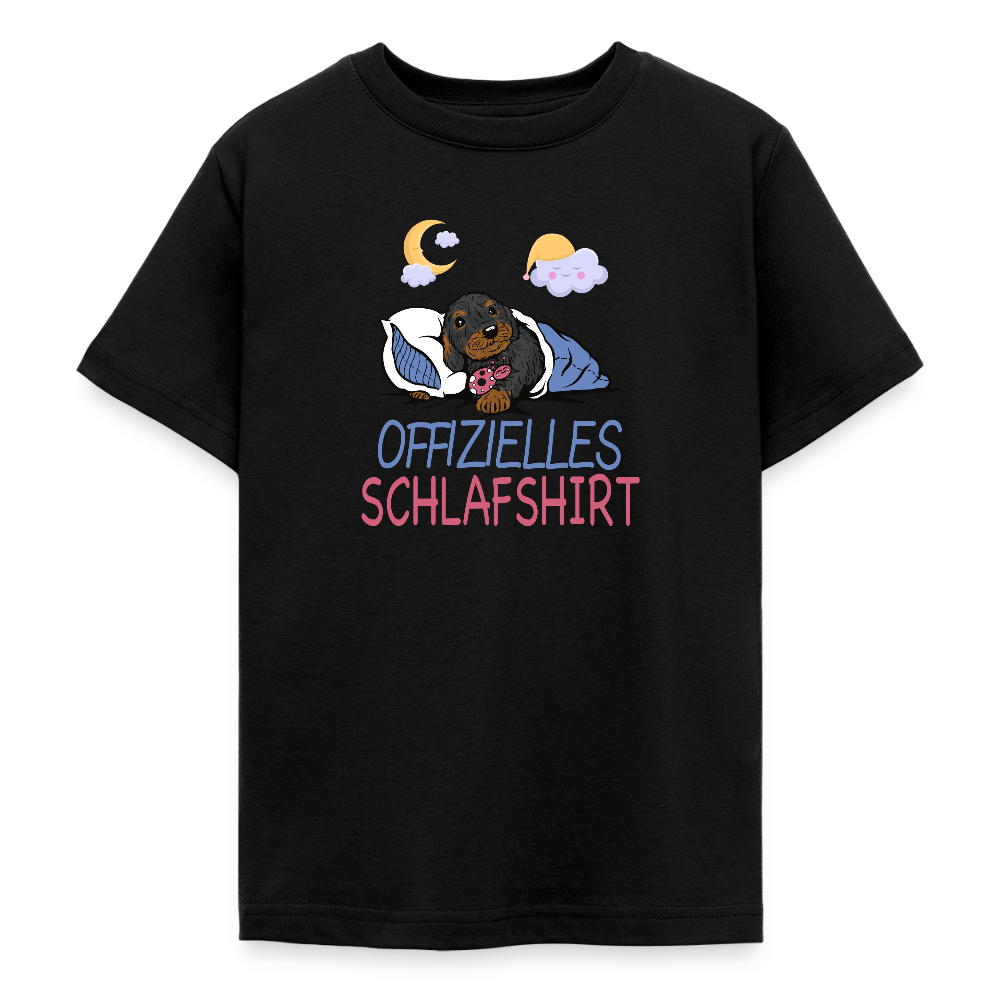 Offizielles Schlafshirt Rauhaardackel Teenager T-Shirt - Schwarz