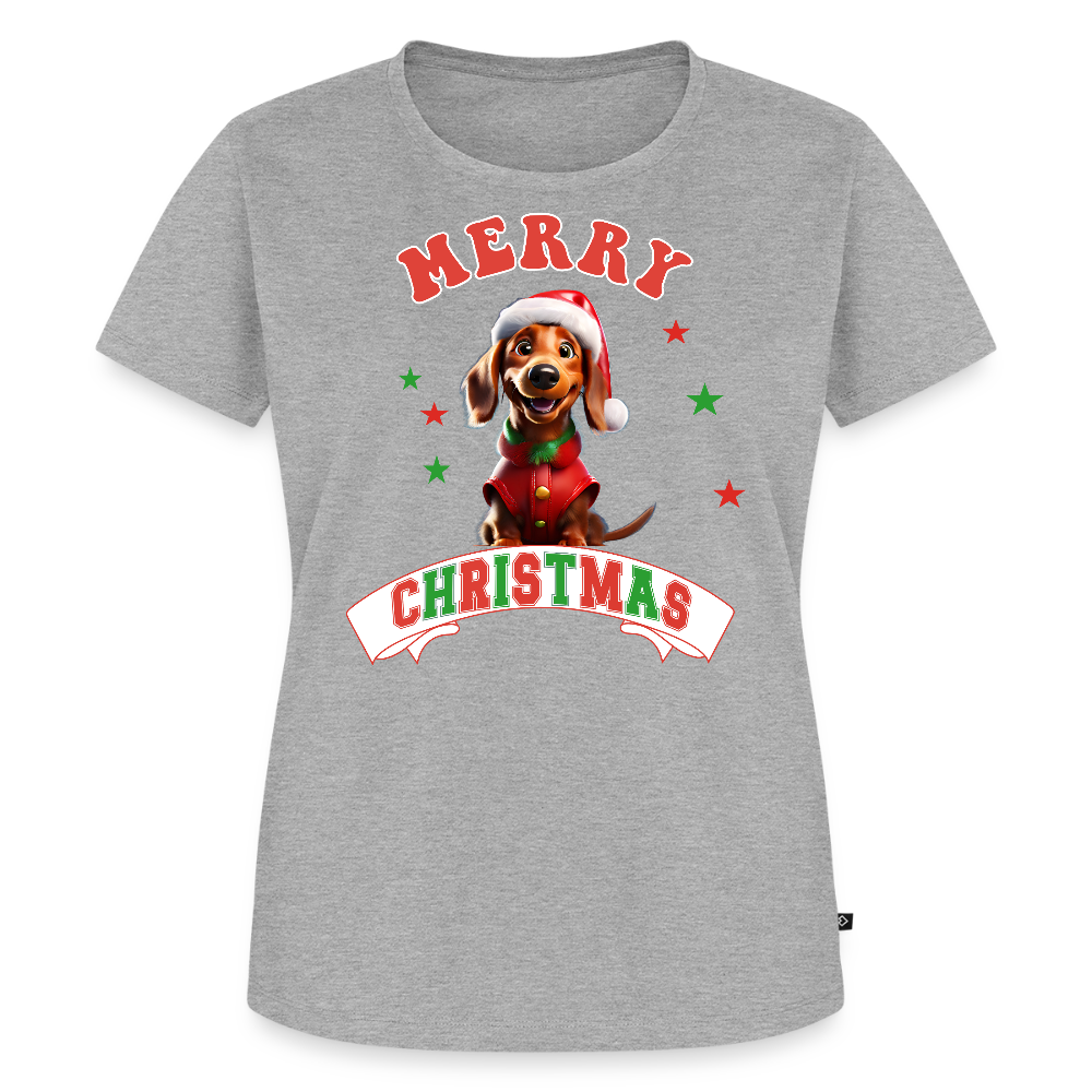 Merry Christmas – Dackel-Edition Frauen Premium T-Shirt - Grau meliert