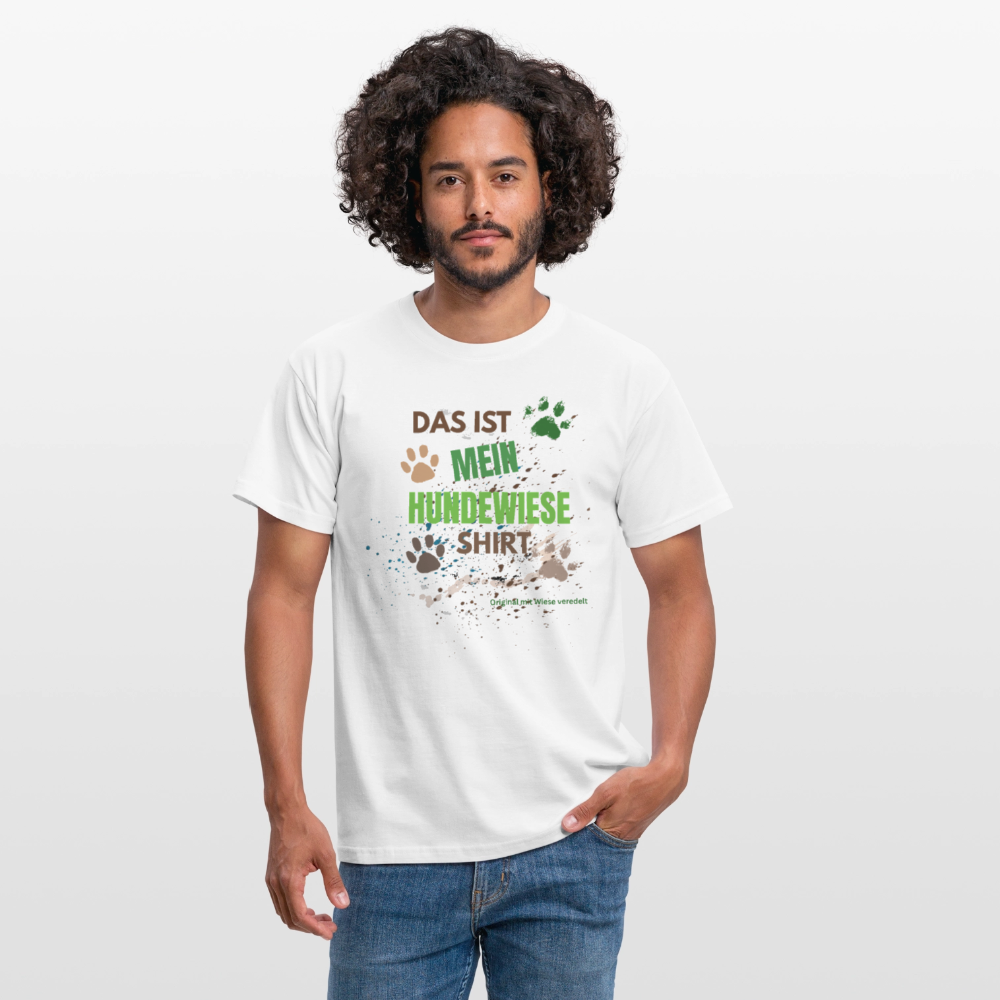 Das ist mein Hundewiese Shirt mit Pfotenabdrücken und Spritzern lustiges Frauen  T-Shirt - Weiß