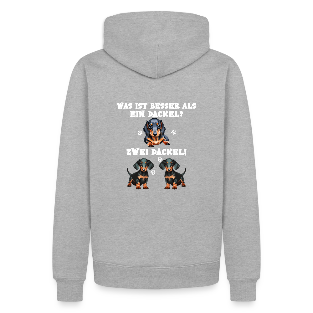 Was ist besser als ein Dackel? Zwei Dackel Männer Bio Hoodie - Grau meliert