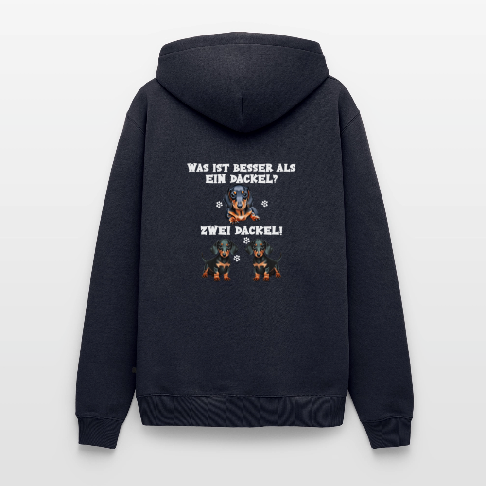 Was ist besser als ein Dackel? Zwei Dackel Männer Bio Hoodie - Navy