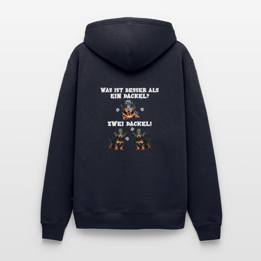 Was ist besser als ein Dackel? Zwei Dackel Männer Bio Hoodie - Navy