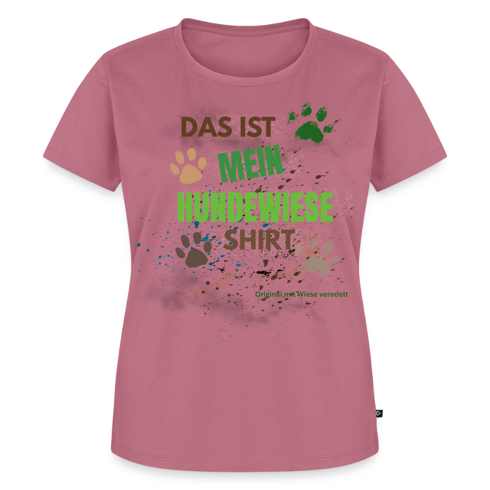 Das ist mein Hundewiese Shirt mit Pfotenabdrücken und Spritzern lustiges Frauen  T-Shirt - Mauve