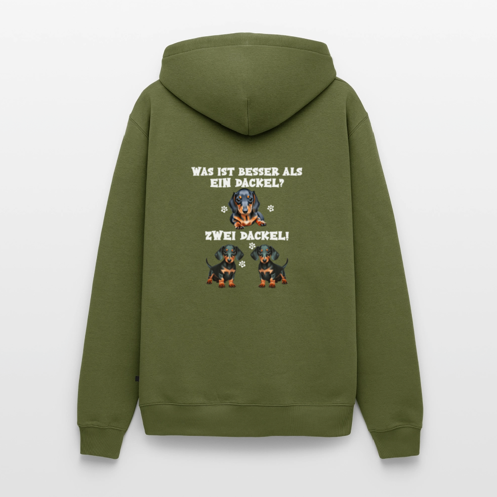 Was ist besser als ein Dackel? Zwei Dackel Männer Bio Hoodie - Khaki