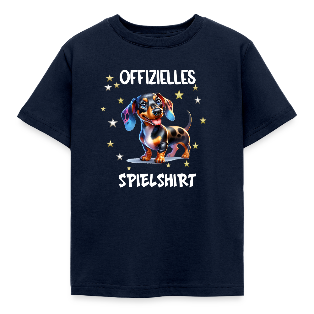 Offizielles Spielshirt Dackel Harlekindackel Kinder T-Shirt - Navy