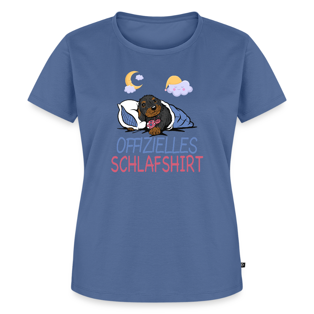 Offizielles Schlafshirt Rauhaardackel Frauen Premium T-Shirt - Taubenblau