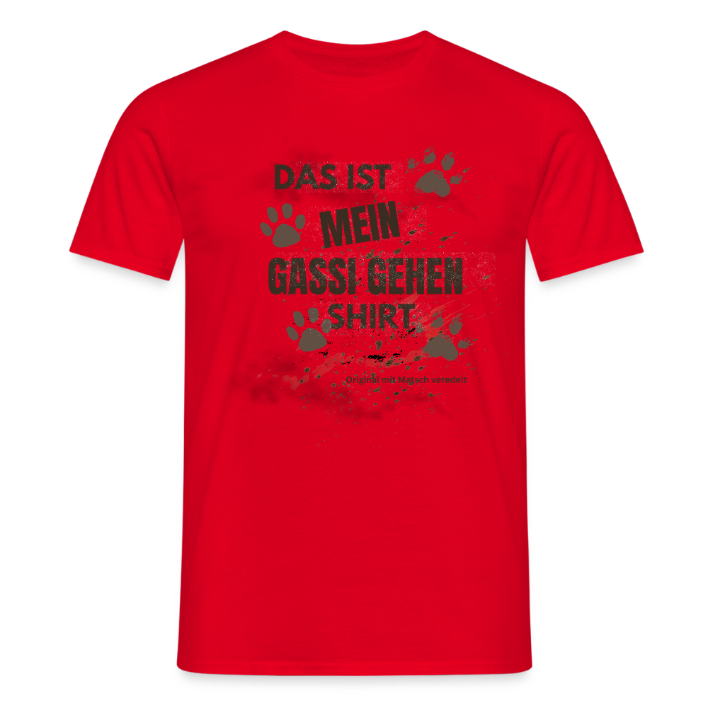 Das ist mein Gassi gehen Shirt Männer T-Shirt - Rot