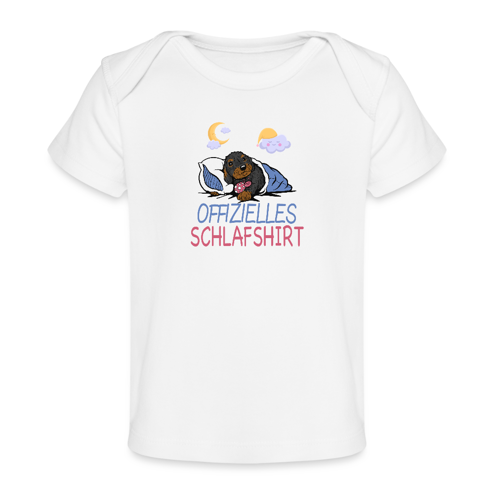 Offizielles Schlafshirt Rauhaardackel Baby Bio-T-Shirt - Weiß