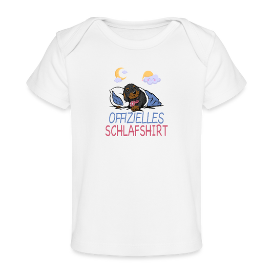 Offizielles Schlafshirt Rauhaardackel Baby Bio-T-Shirt - Weiß