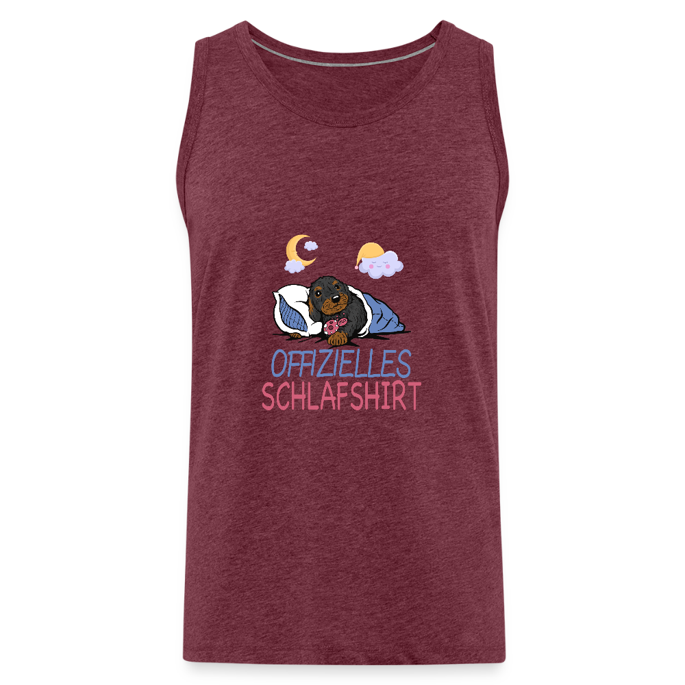 Offizielles Schlafshirt Rauhaardackel Männer Premium Tank Top - Bordeauxrot meliert