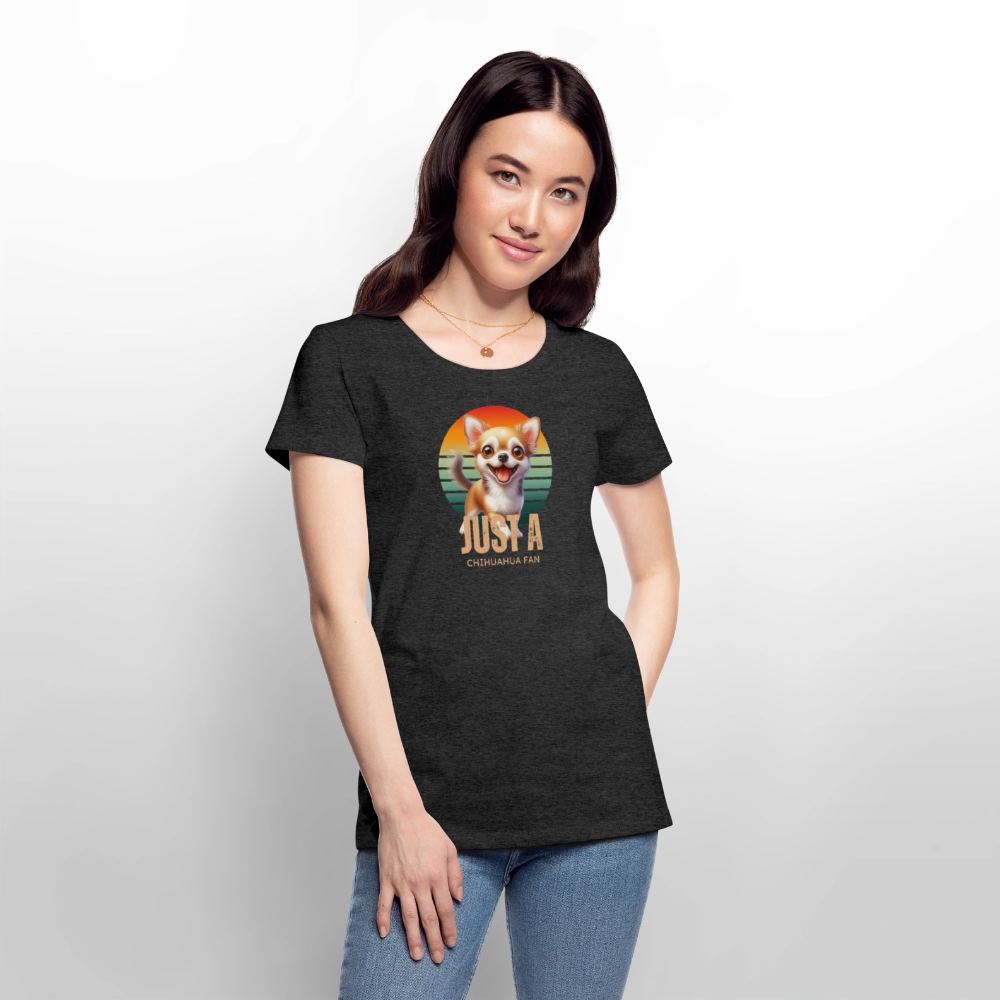 Just a Chihuahua Fan Frauen Premium T-Shirt - Anthrazit meliert
