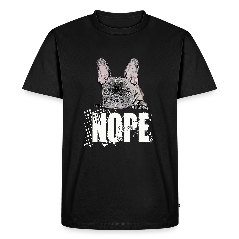 NOPE Hoodie 🐶 | Lustiger Hoodie für Hundeliebhaber*innen mit Frenchie-Motiv  Männer Premium Shirt - Schwarz