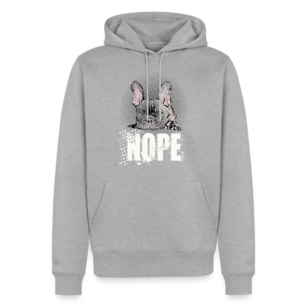 NOPE Hoodie 🐶 | Lustiger Hoodie für Hundeliebhaber*innen mit Frenchie-MotivMänner Premium Hoodie - Grau meliert