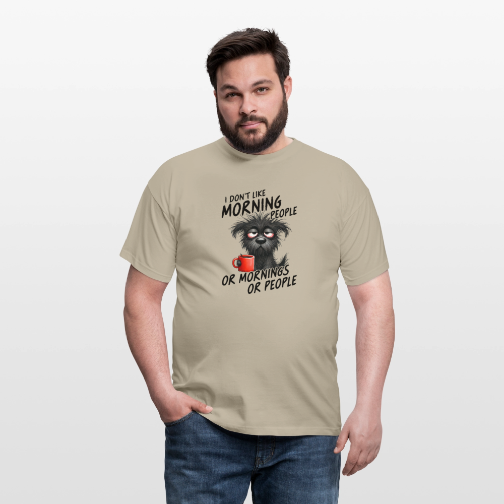 I DON'T like Morning People Männer T-Shirt - Sandbeige
