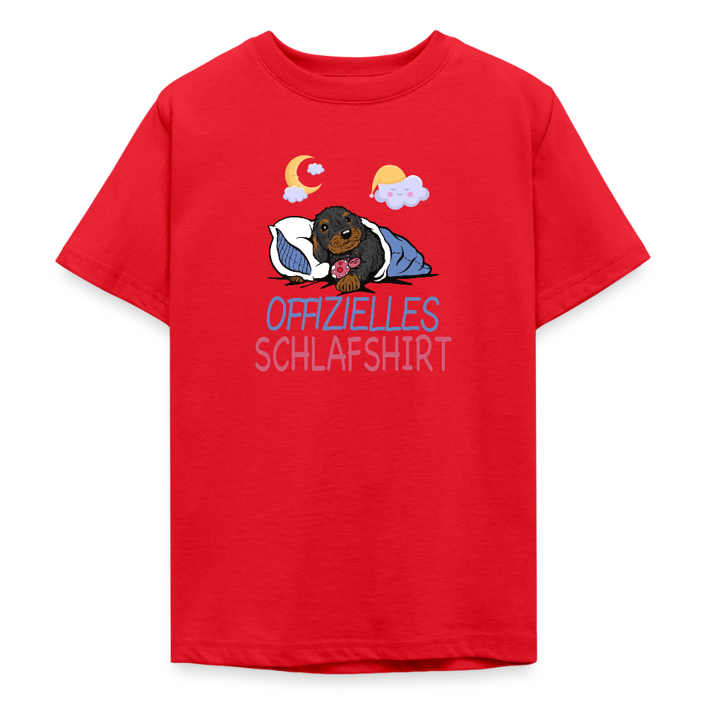 Offizielles Schlafshirt Rauhaardackel Teenager T-Shirt - Rot