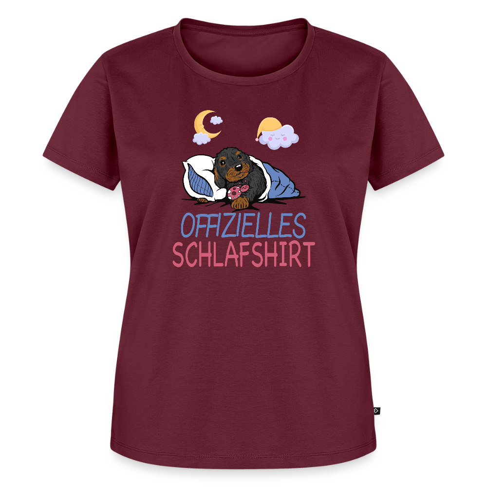 Offizielles Schlafshirt Rauhaardackel Frauen Premium T-Shirt - Burgunderrot