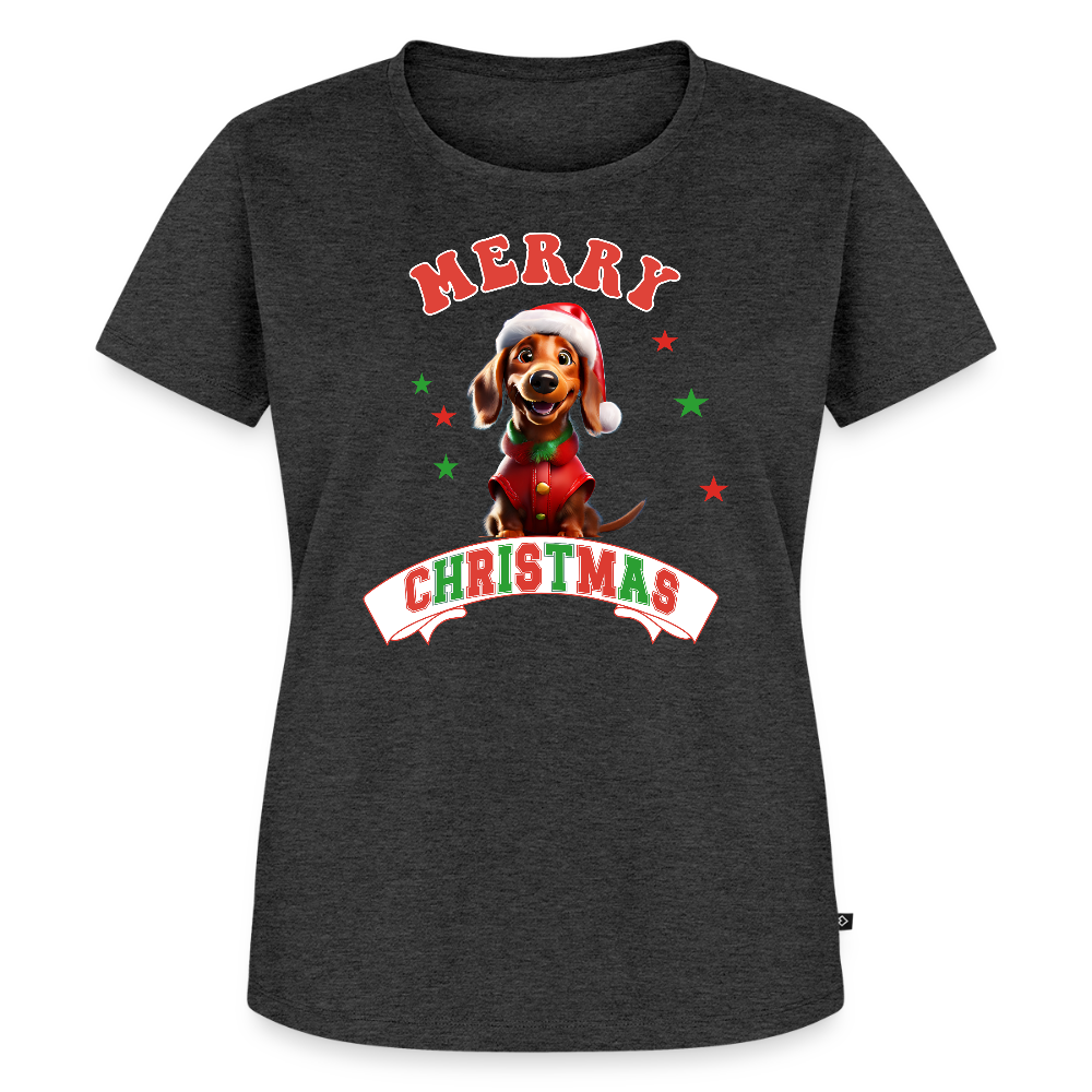 Merry Christmas – Dackel-Edition Frauen Premium T-Shirt - Anthrazit meliert
