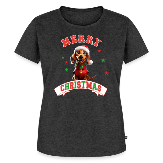 Merry Christmas – Dackel-Edition Frauen Premium T-Shirt - Anthrazit meliert