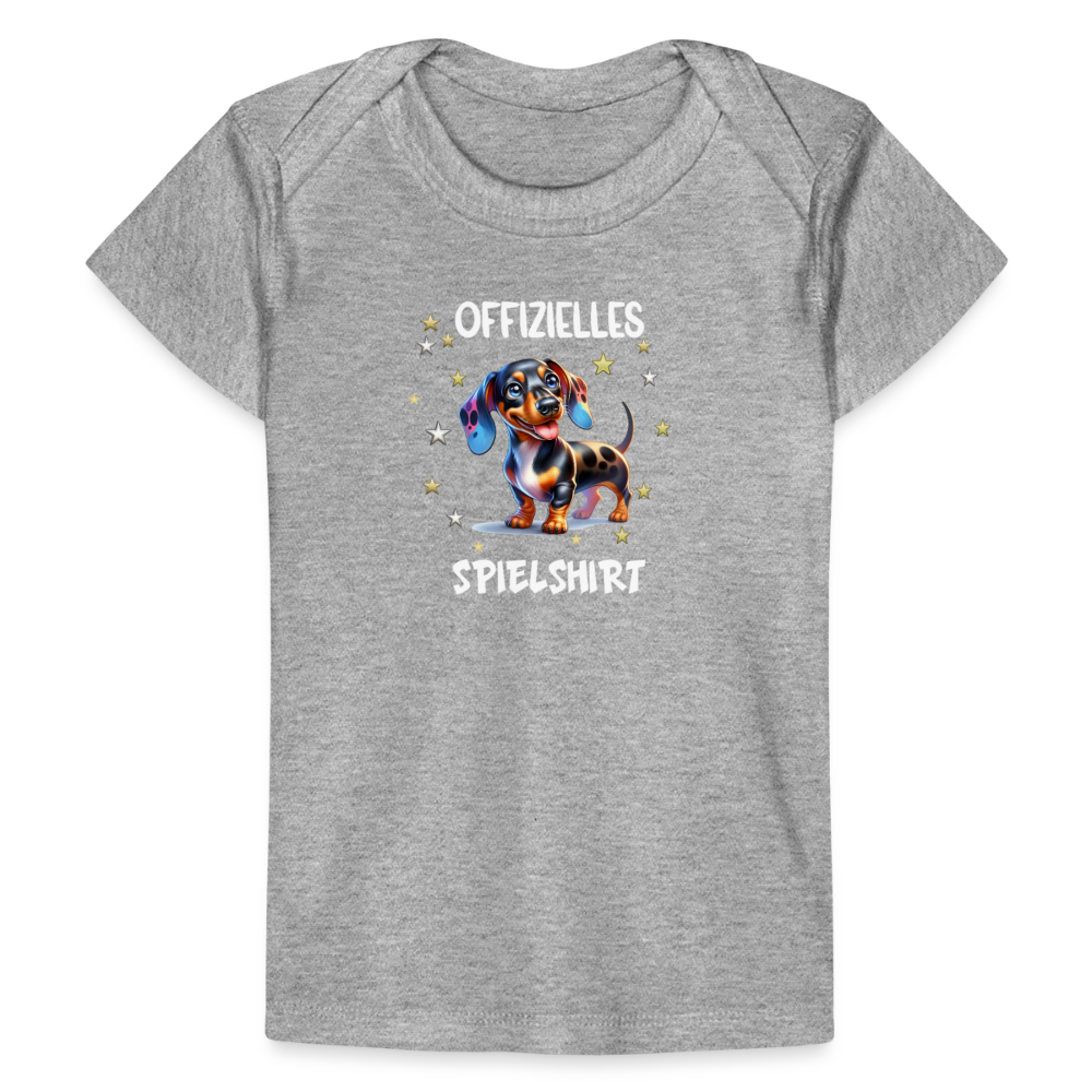 Offizielles Spielshirt Dackel Harlekindackel Baby Bio-T-Shirt - Grau meliert