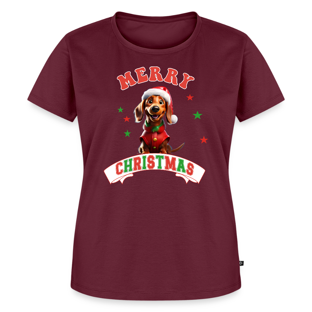 Merry Christmas – Dackel-Edition Frauen Premium T-Shirt - Burgunderrot