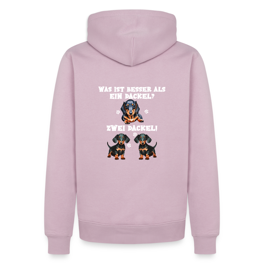 Was ist besser als ein Dackel? Zwei Dackel Männer Bio Hoodie - Altrosa