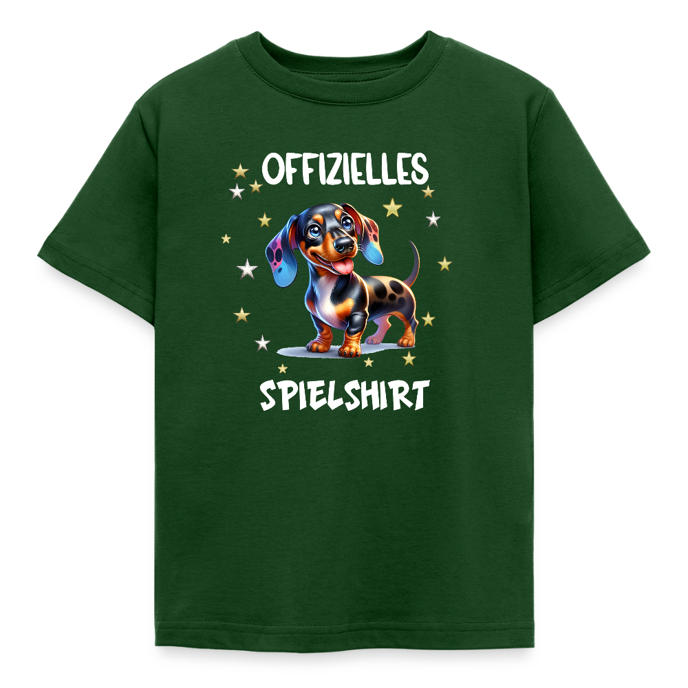 Offizielles Spielshirt Dackel Harlekindackel Kinder T-Shirt - Forstgrün 