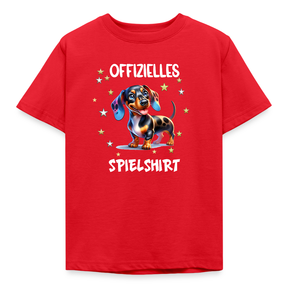 Offizielles Spielshirt Dackel Harlekindackel Kinder T-Shirt - Rot