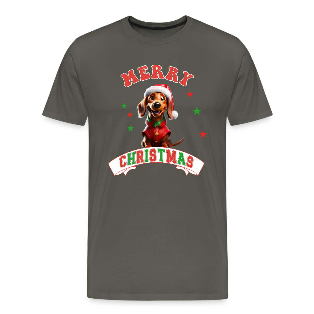 Merry Christmas – Dackel-Edition Männer Premium T-Shirt - Asphalt