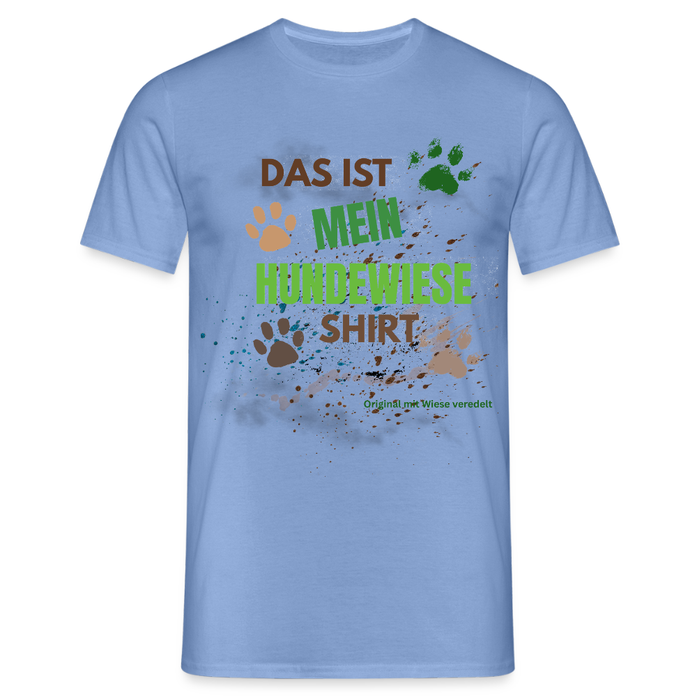 Das ist mein Hundewiese Shirt mit Pfotenabdrücken und Spritzern lustiges Frauen  T-Shirt - carolina blue