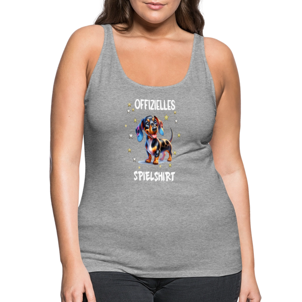 Offizielles Spielshirt Dackel Harlekindackel Frauen Premium Tank Top - Grau meliert