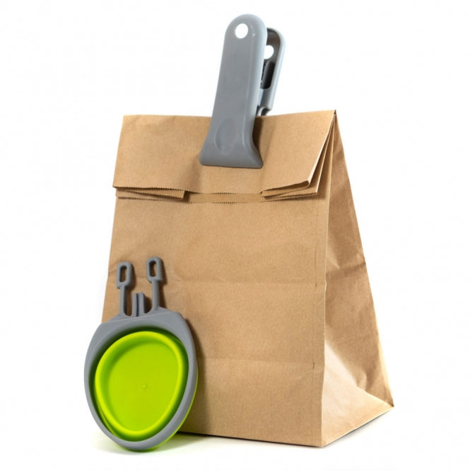 Multifunktions Futterschaufel faltbar – Silikon Travel Schaufel mit Clip für Hunde